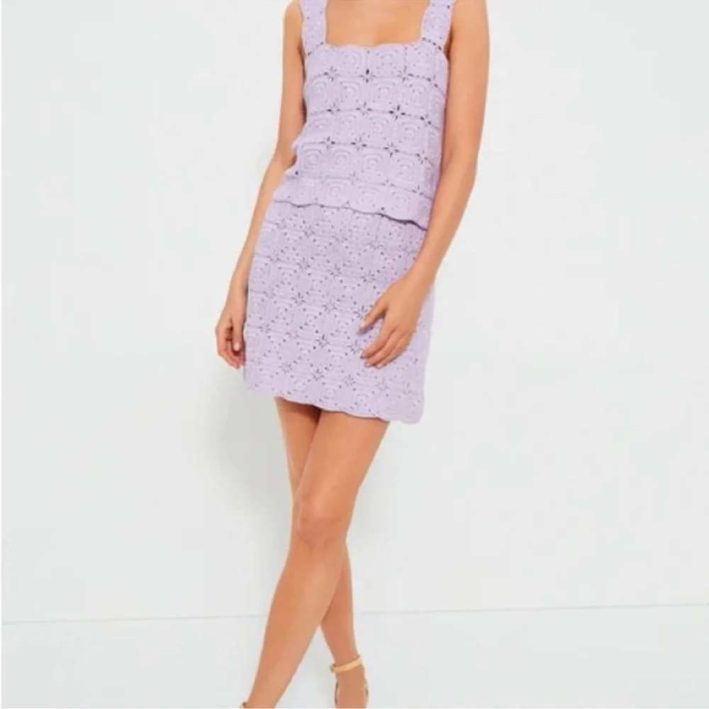 Tuckernuck Hyacinth House Colby Lavender Crochet Mini Skirt & Top Set Sz L New - Picture 2 of 12